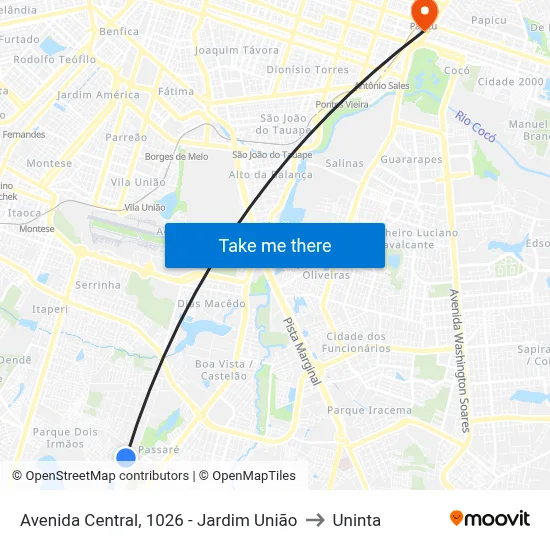 Avenida Central, 1026 - Jardim União to Uninta map
