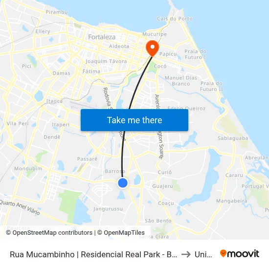 Rua Mucambinho | Residencial Real Park - Barroso to Uninta map