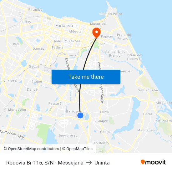 Rodovia Br-116, S/N - Messejana to Uninta map