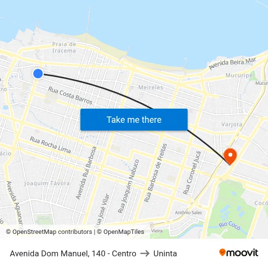 Avenida Dom Manuel, 140 - Centro to Uninta map