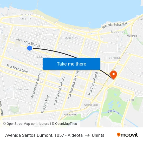 Avenida Santos Dumont | Bs Tower - Centro to Uninta map
