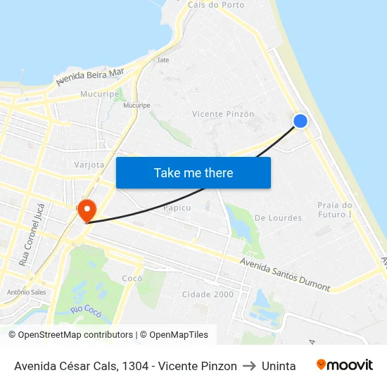 Avenida César Cals, 1304 - Vicente Pinzon to Uninta map