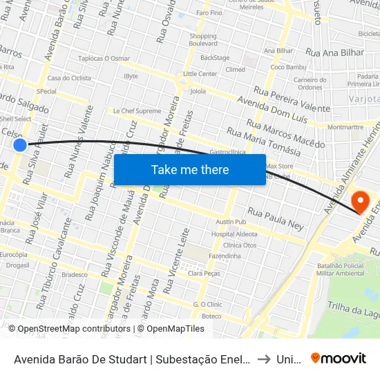 Avenida Barão De Studart | Subestação Enel - Aldeota to Uninta map
