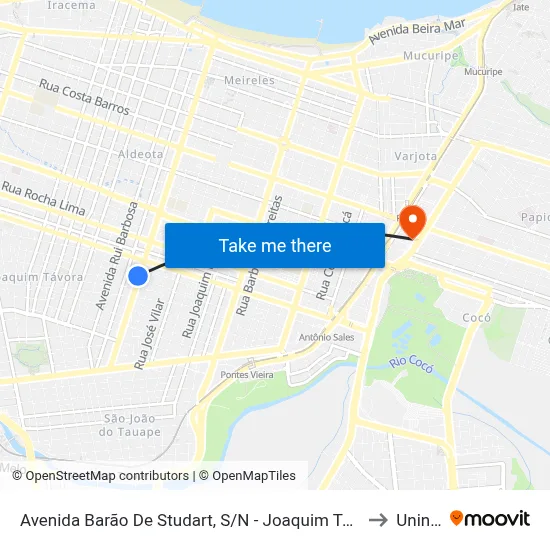 Avenida Barão De Studart, S/N - Joaquim Távora to Uninta map