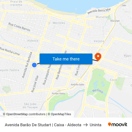 Avenida Barão De Studart | Caixa - Aldeota to Uninta map