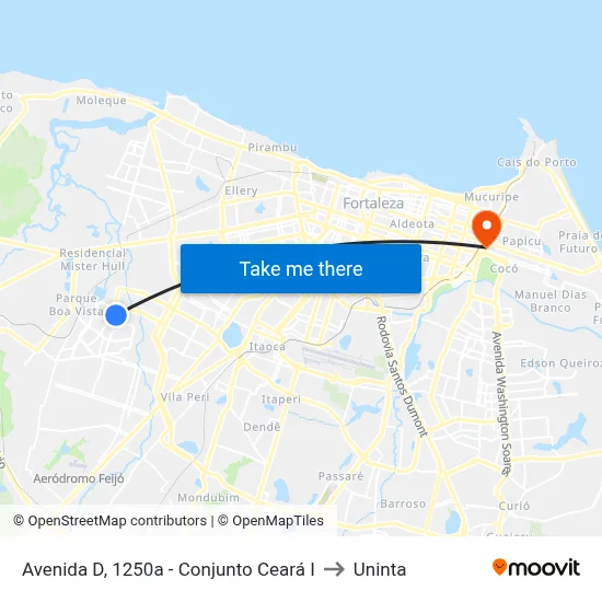 Avenida D, 1250a - Conjunto Ceará I to Uninta map