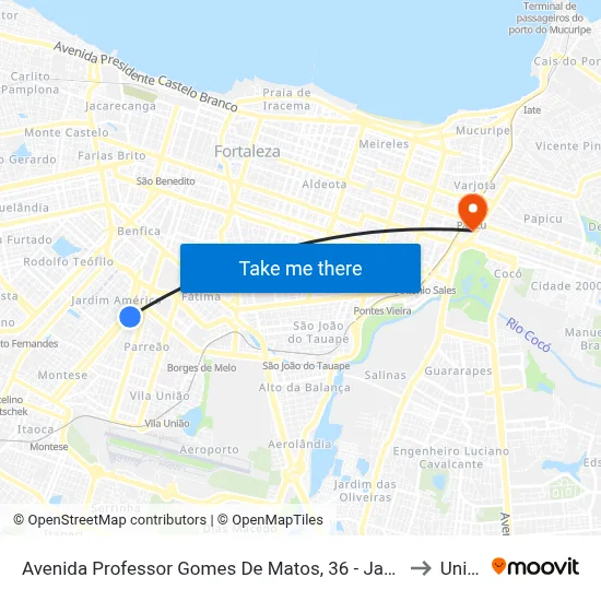 Avenida Professor Gomes De Matos, 36 - Jardim América to Uninta map