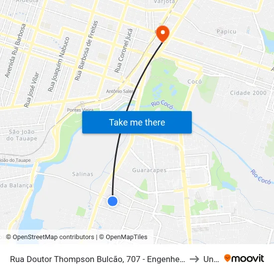 Rua Doutor Thompson Bulcão, 707 - Engenheiro Luciano Cavalcante to Uninta map