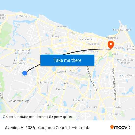 Avenida H, 1086 - Conjunto Ceará II to Uninta map