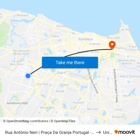 Rua Antônio Neri | Praça Da Granja Portugal - Granja Portugal to Uninta map