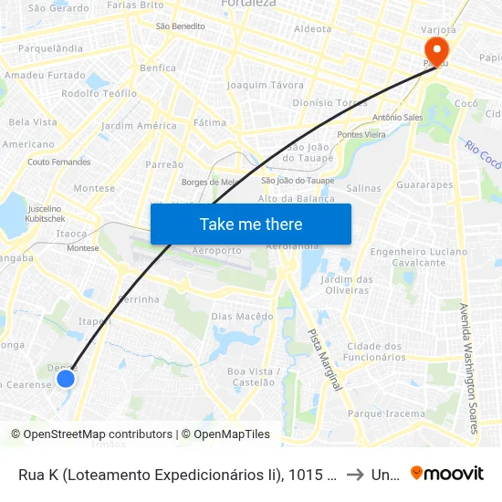 Rua K (Loteamento Expedicionários Ii), 1015 - Rachel De Queiroz to Uninta map