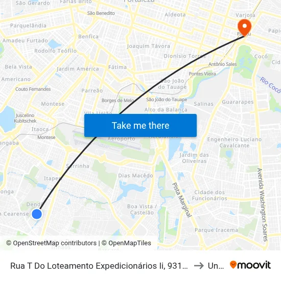 Rua T Do Loteamento Expedicionários Ii, 931 - Rachel De Queiroz to Uninta map