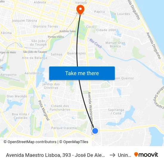 Avenida Maestro Lisboa, 393 - José De Alencar to Uninta map