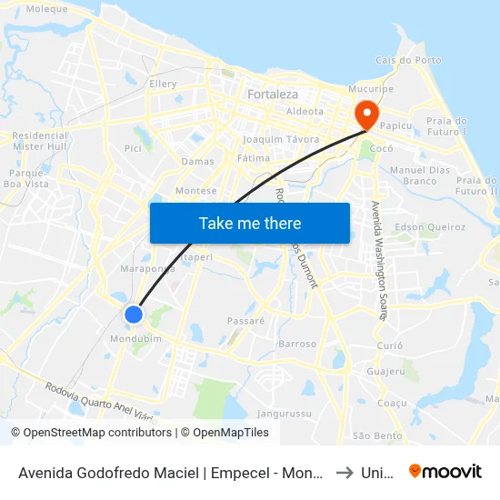Avenida Godofredo Maciel | Empecel - Mondubim to Uninta map