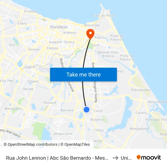 Rua John Lennon | Abc São Bernardo - Messejana to Uninta map