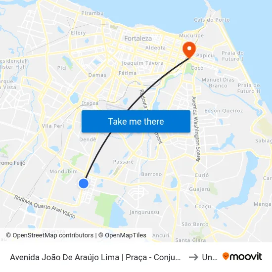 Avenida João De Araújo Lima | Praça - Conjunto Prefeito José Walter to Uninta map