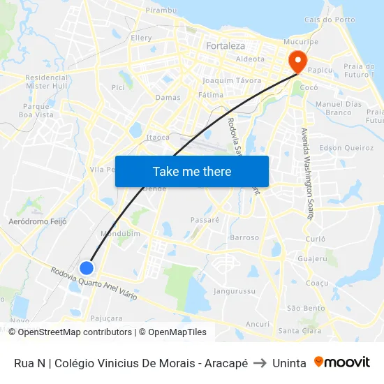 Rua N | Colégio Vinicius De Morais - Aracapé to Uninta map