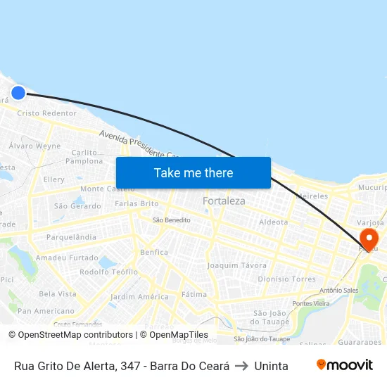 Rua Grito De Alerta, 347 - Barra Do Ceará to Uninta map