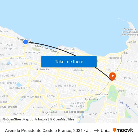 Avenida Presidente Castelo Branco, 2031 - Jacarecanga to Uninta map