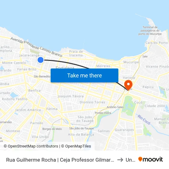 Rua Guilherme Rocha | Ceja Professor Gilmar Maia De Sousa - Centro to Uninta map