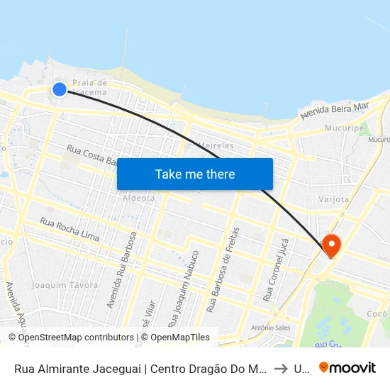 Rua Almirante Jaceguai | Centro Dragão Do Mar De Arte E Cultura - Praia De Iracema to Uninta map