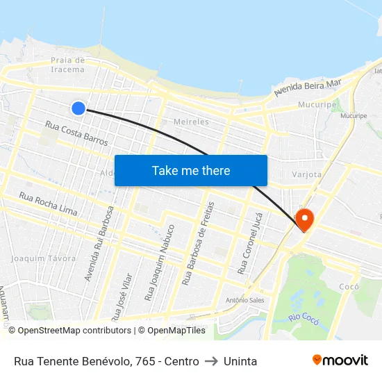 Rua Tenente Benévolo, 765 - Centro to Uninta map