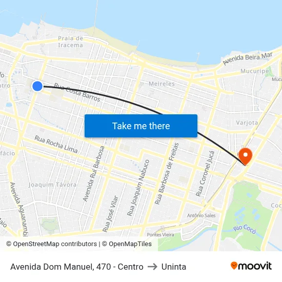 Avenida Dom Manuel, 470 - Centro to Uninta map