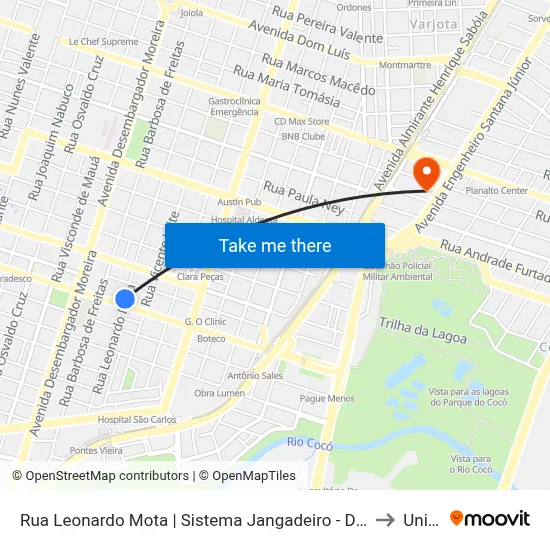 Rua Leonardo Mota | Sistema Jangadeiro - Dionísio Torres to Uninta map