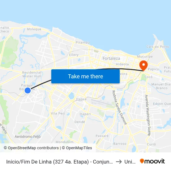 Início/Fim De Linha (327 4a. Etapa)  - Conjunto Ceará I to Uninta map