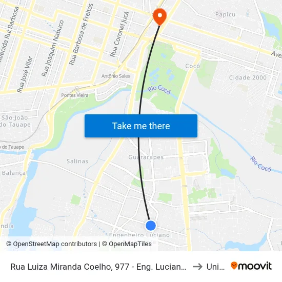 Rua Luiza Miranda Coelho, 977 - Eng. Luciano Cavalcante to Uninta map