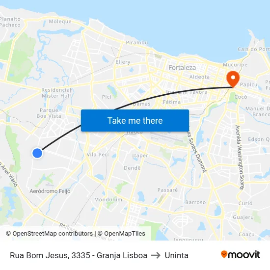 Rua Bom Jesus, 3335 - Granja Lisboa to Uninta map