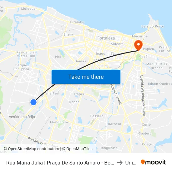 Rua Maria Julia | Praça De Santo Amaro - Bom Jardim to Uninta map