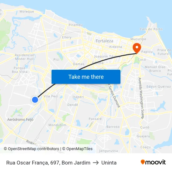 Rua Oscar França, 697, Bom Jardim to Uninta map