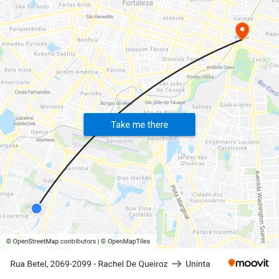 Rua Betel, 2069-2099 - Rachel De Queiroz to Uninta map