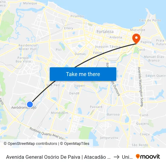 Avenida General Osório De Paiva | Atacadão - Canindezinho to Uninta map