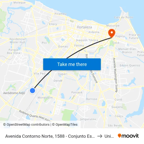 Avenida Contorno Norte, 1588 - Conjunto Esperança to Uninta map