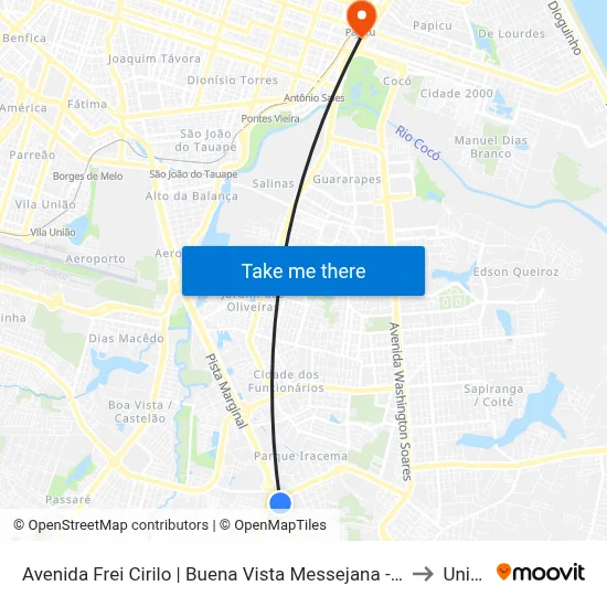 Avenida Frei Cirilo | Buena Vista Messejana - Cajazeiras to Uninta map