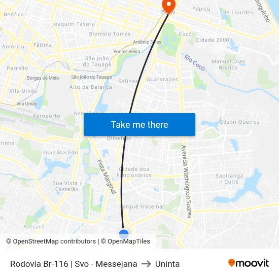 Rodovia Br-116 | Svo - Messejana to Uninta map