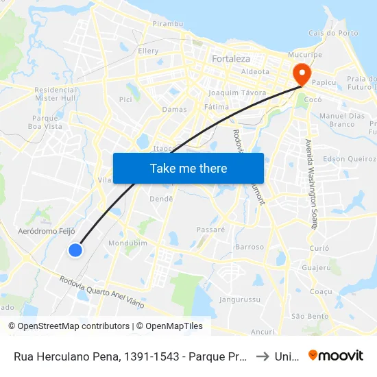 Rua Herculano Pena, 1391-1543 - Parque Pres. Vargas to Uninta map