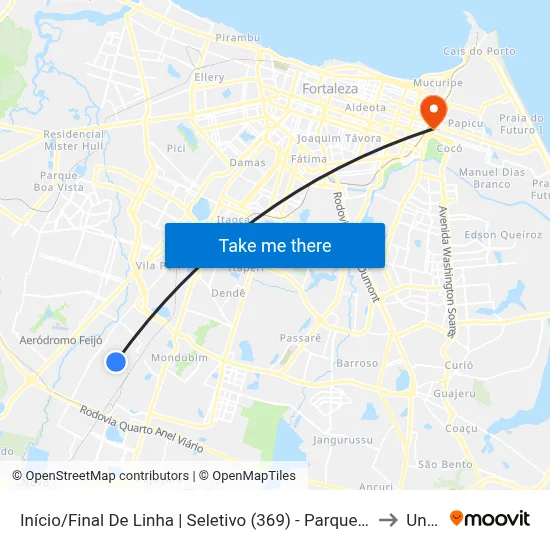 Início/Final De Linha | Seletivo (369) - Parque Presidente Vargas to Uninta map