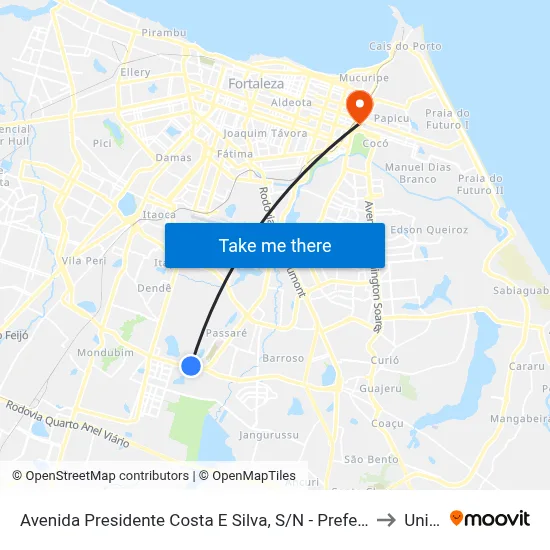 Avenida Presidente Costa E Silva, S/N - Prefeito José Walter to Uninta map