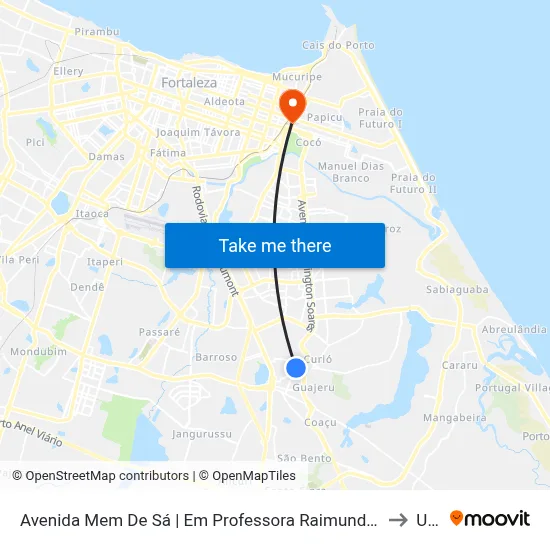 Avenida Mem De Sá | Em Professora Raimunda Félix De Alcântara - Messejana - Messejana to Uninta map