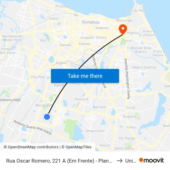 Rua Oscar Romero, 221 A (Em Frente) - Planalto Ayrton Senna to Uninta map
