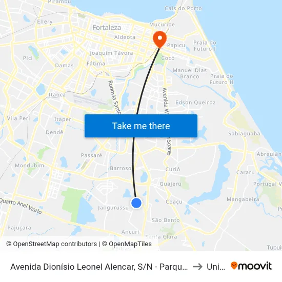 Avenida Dionísio Leonel Alencar, S/N - Parque Santa Maria to Uninta map