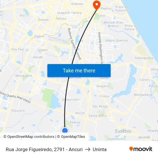 Rua Jorge Figueiredo, 2791 - Ancuri to Uninta map