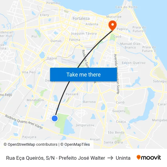 Rua Eça Queirós, S/N - Prefeito José Walter to Uninta map