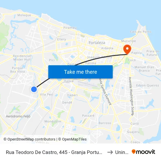 Rua Teodoro De Castro, 445 - Granja Portugal to Uninta map