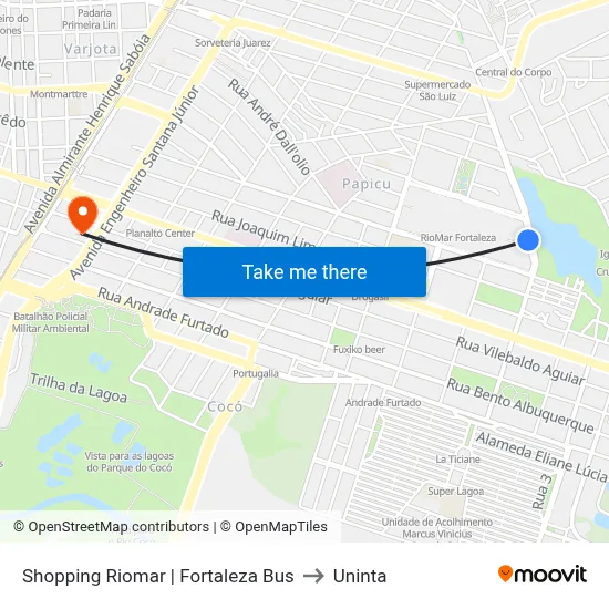 Shopping Riomar | Fortaleza Bus to Uninta map