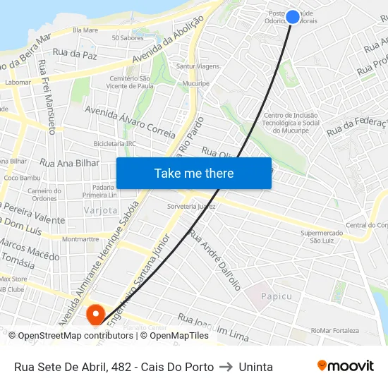 Rua Sete De Abril, 482 - Cais Do Porto to Uninta map