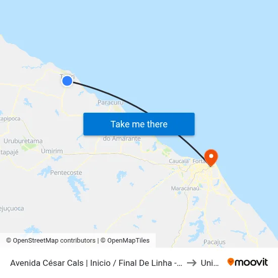 Avenida César Cals | Inicio / Final De Linha - Trairí to Uninta map